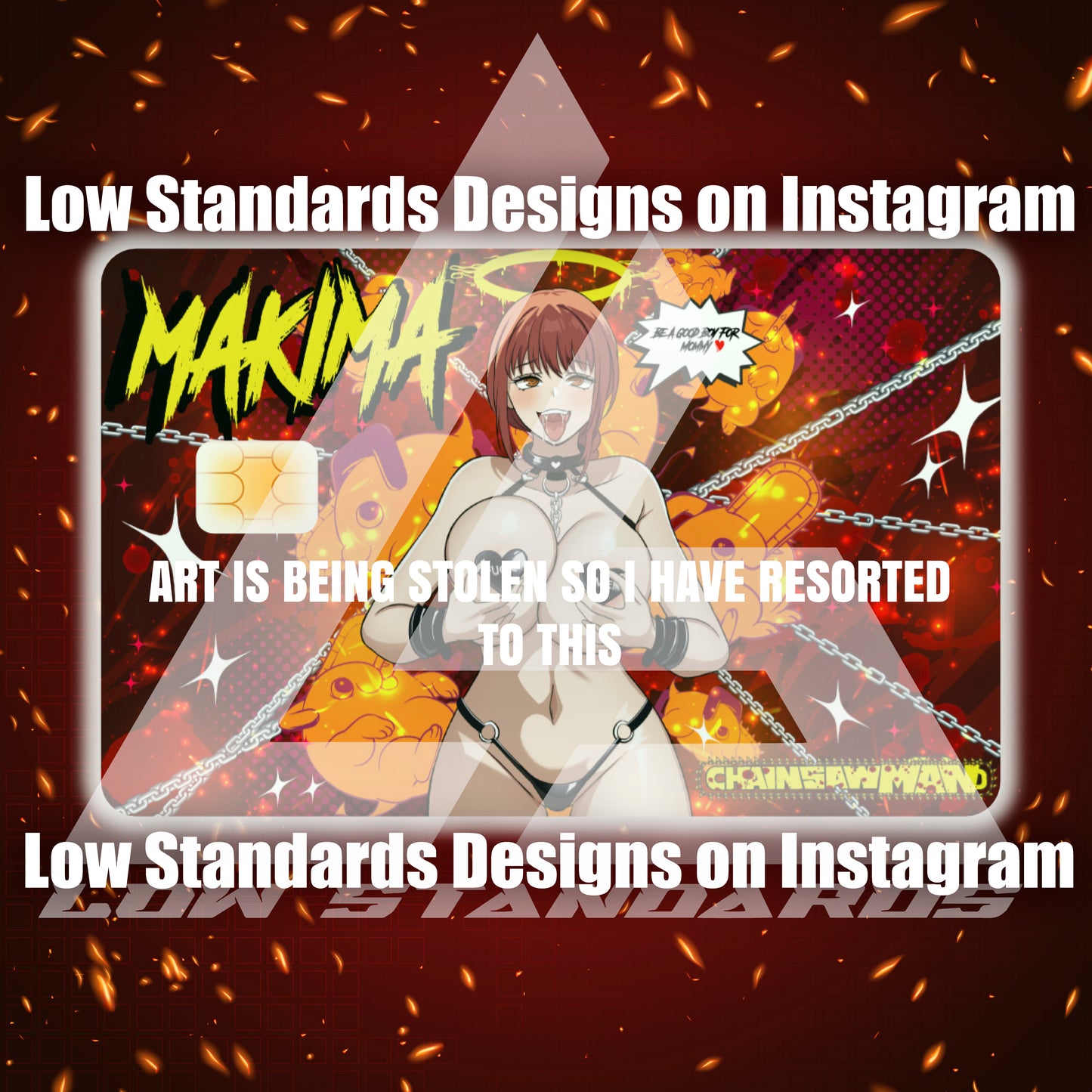 Ahegao Makima Credit Card Skin