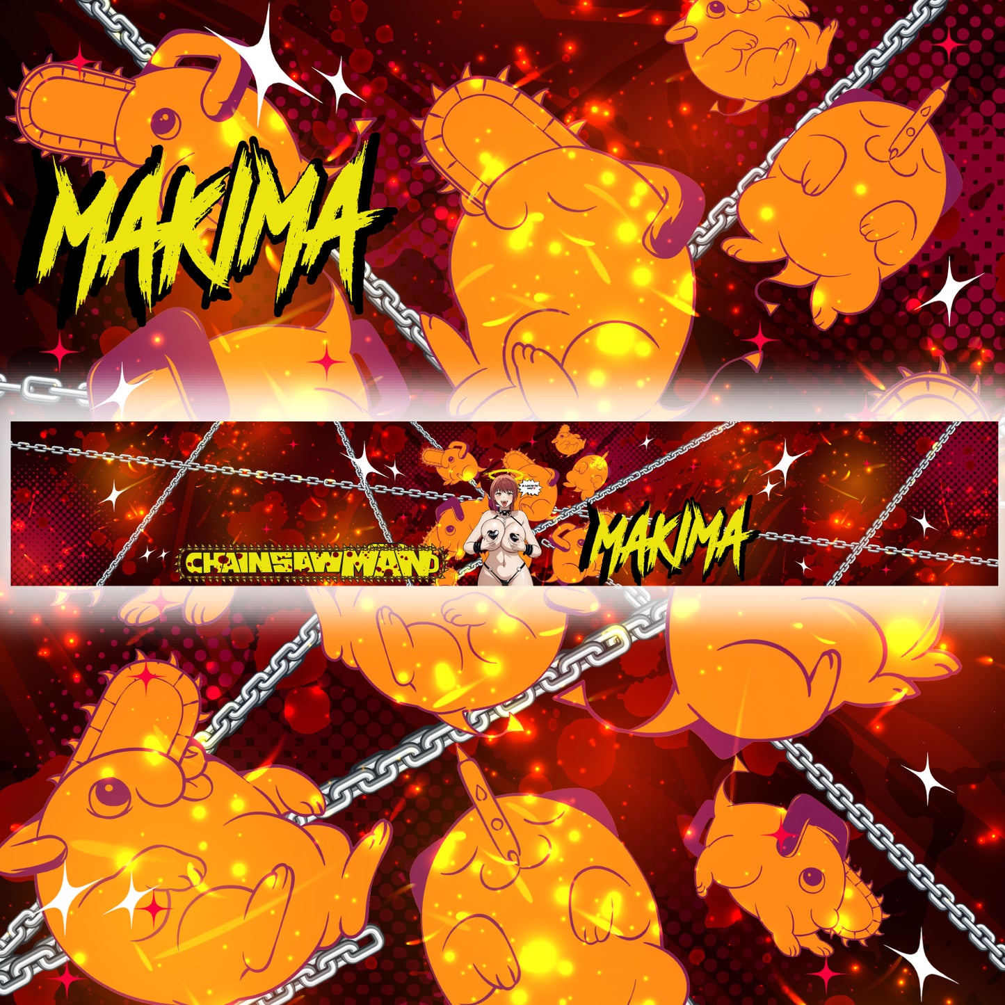 Ahegao Makima <3 Windshield Banner