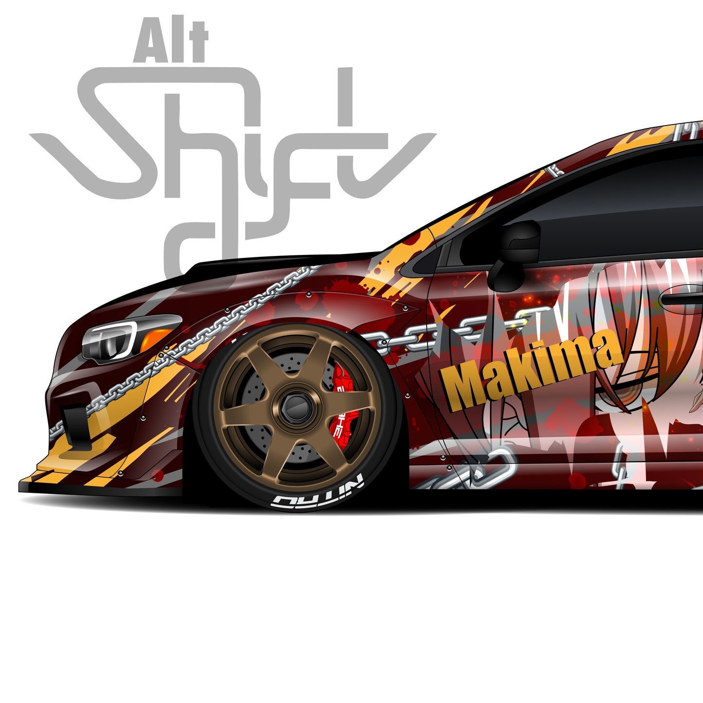 Chainsaw Man Makima Universal Itasha Sides Wrap Design Files