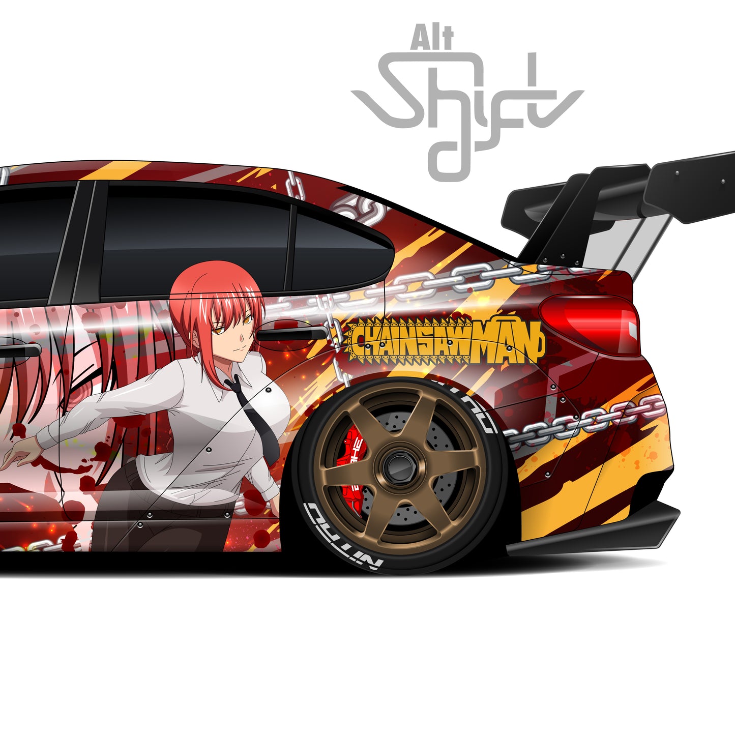 Chainsaw Man Makima Universal Itasha Sides Wrap Design Files