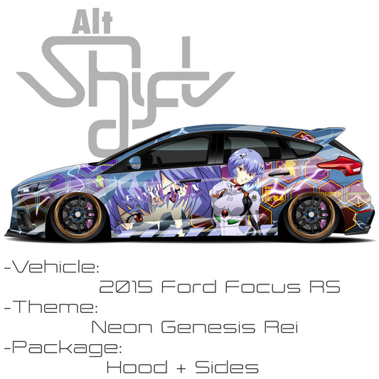 Neon Genesis Evangelion Rei Universal Itasha Sides and hood Wrap Design Files