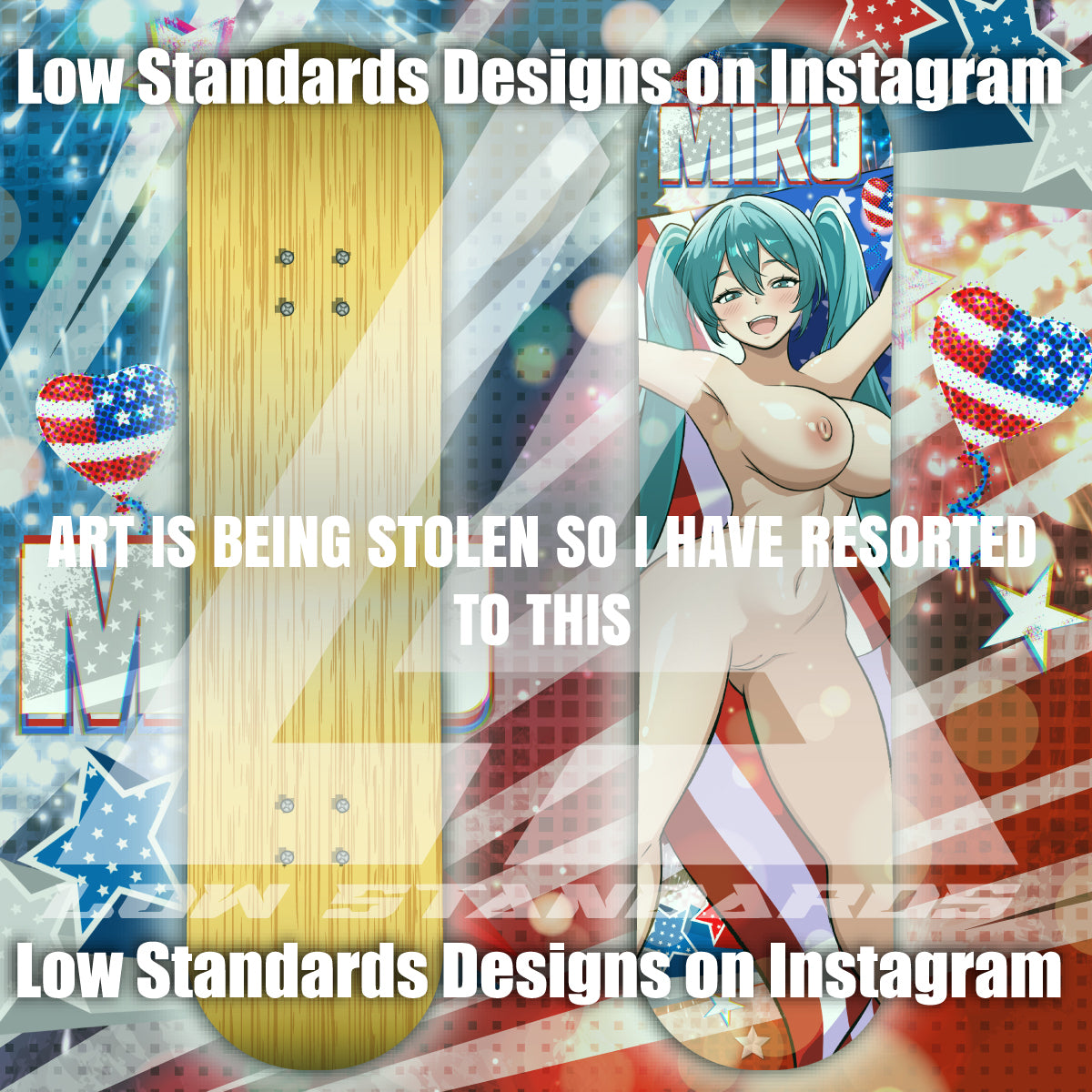 American Miku <3 Skate Deck