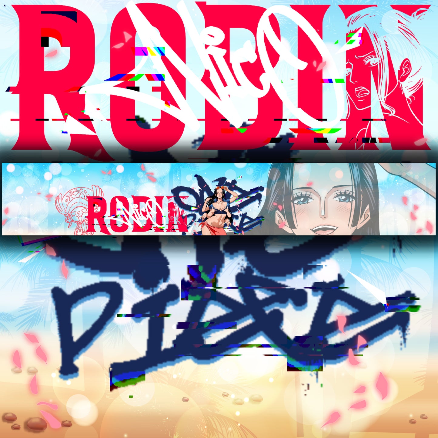 Beach Babe Nico Robin Windshield Banner