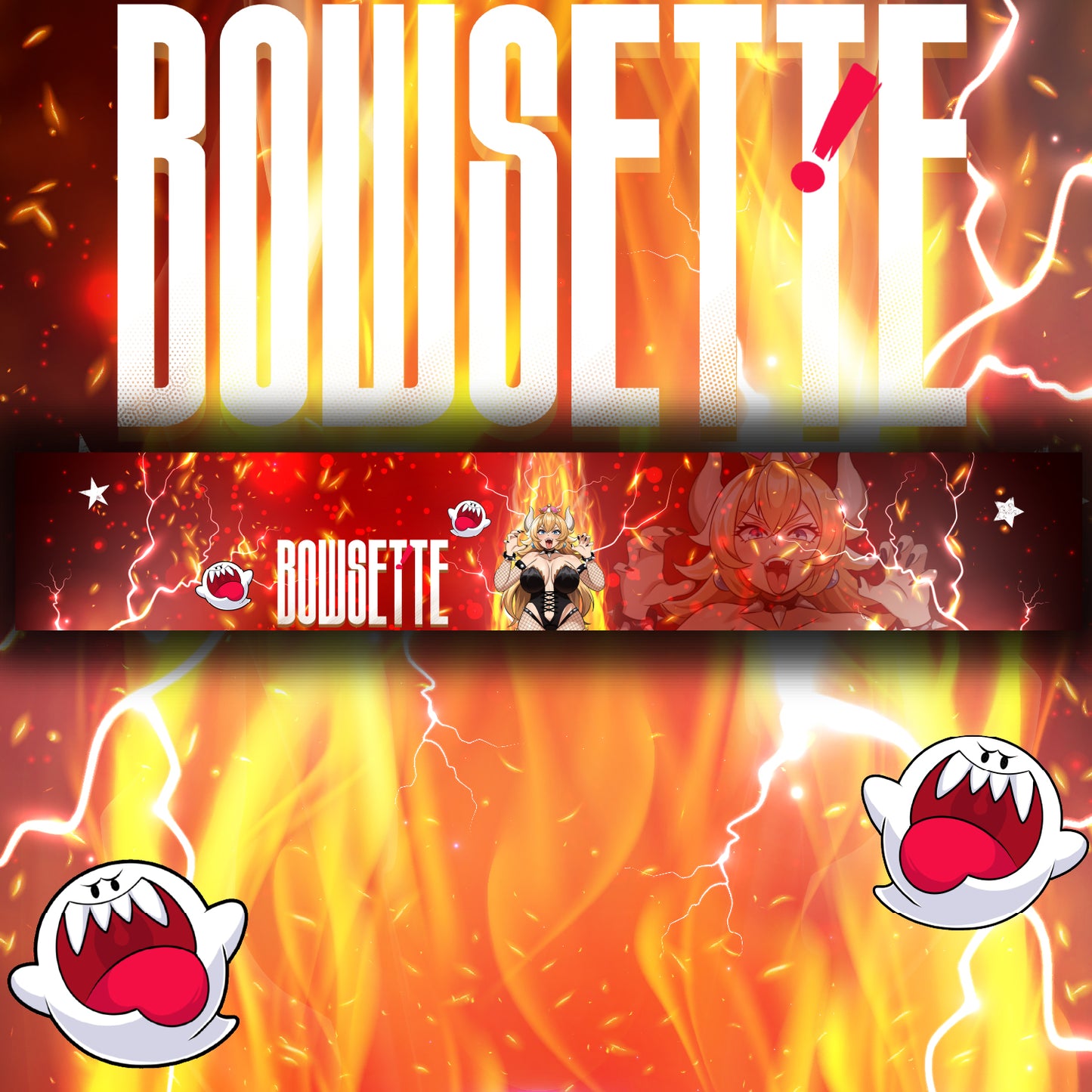 Seductive Bowsette Windshield Banner