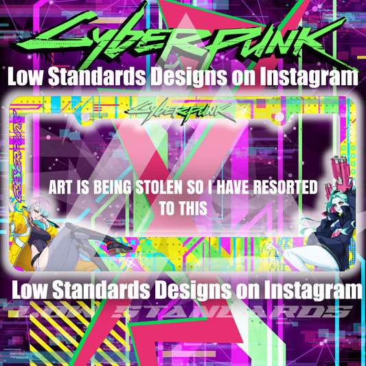 Cyberpunk Lucy & Rebecca License Plate Frame