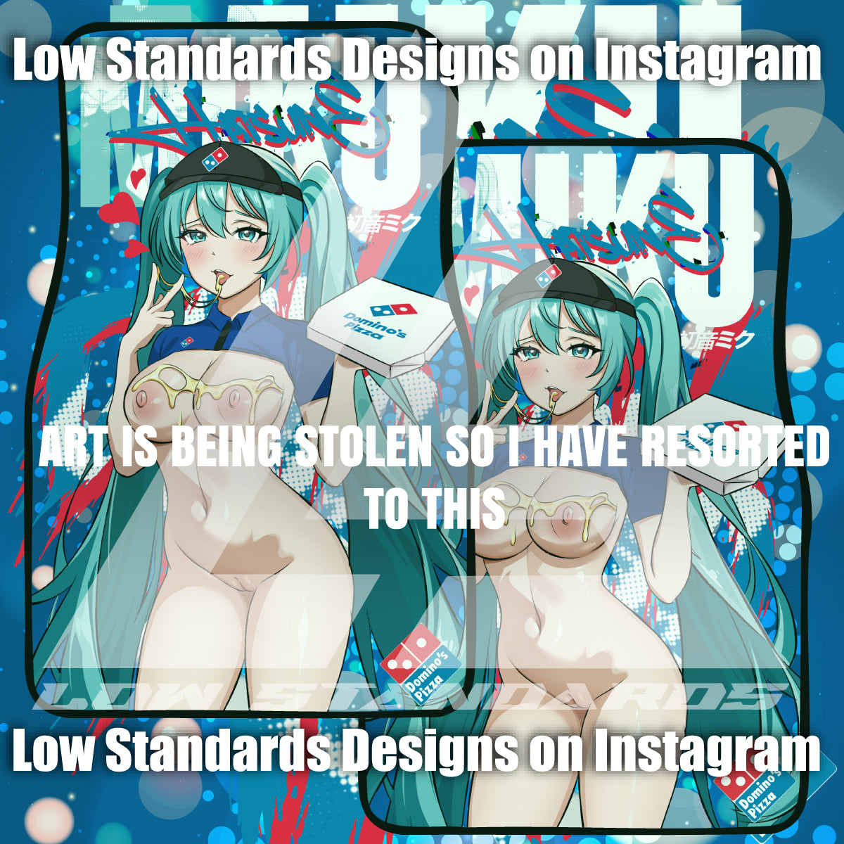 Dominos Pizza Girl Hatsune Miku Car Mats