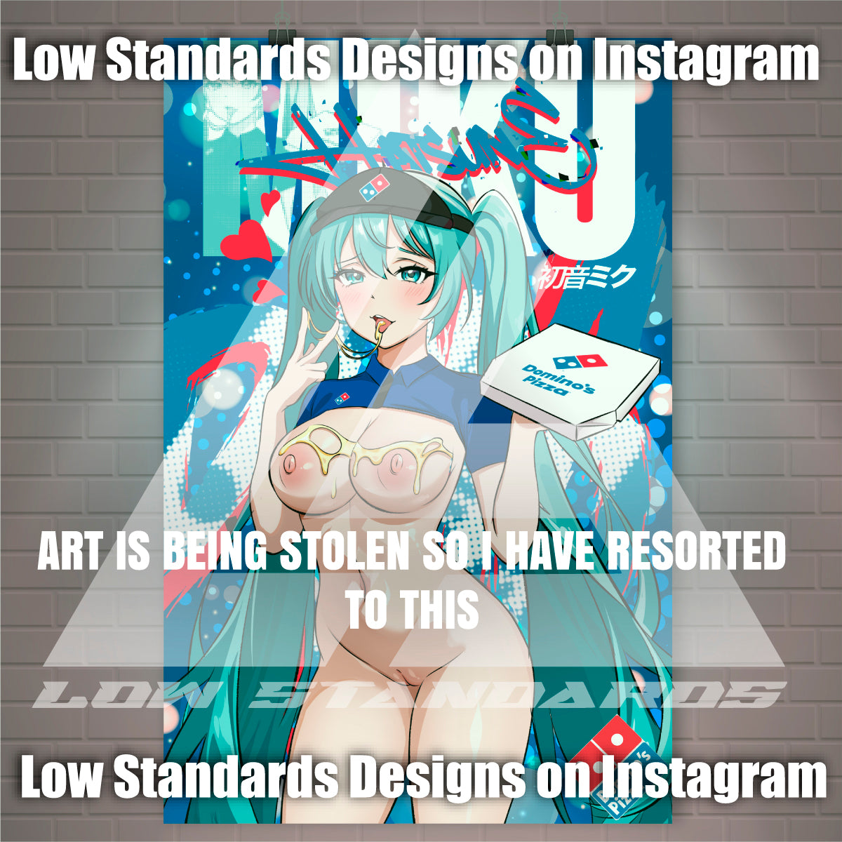 Dominos Pizza Girl Hatsune Miku Poster / Wall Banner