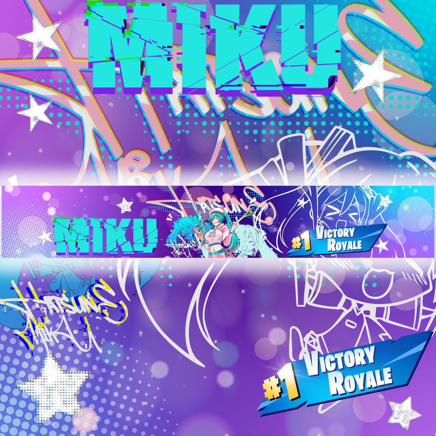 Fortnite Hatsune Miku <3 Windshield Banner