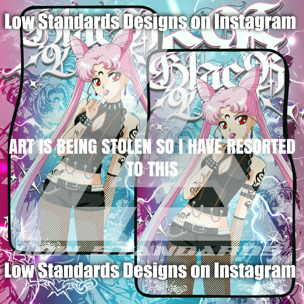 Goth Black Lady Car Mats