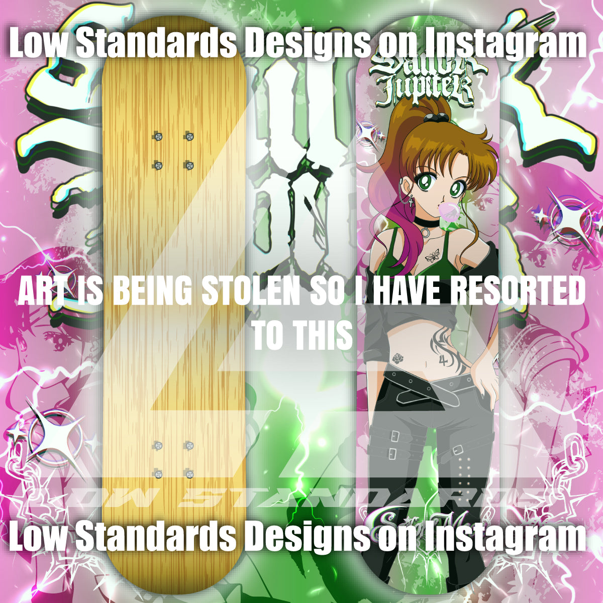 Goth Sailor Guardian Jupiter Skate Deck