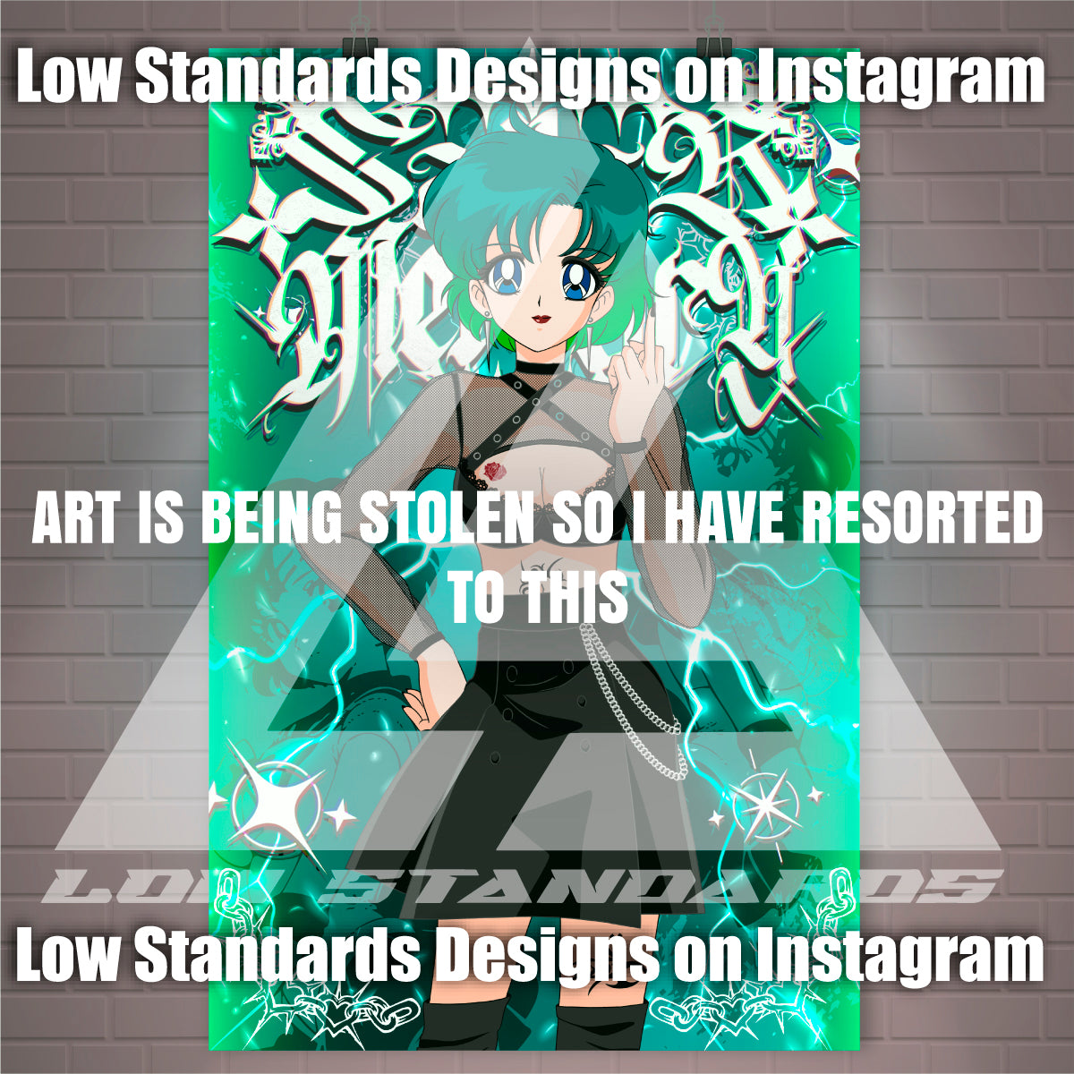 Goth Sailor Guardian Mercury Poster / Wall Banner