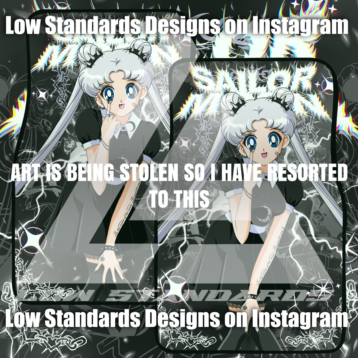 Goth Sailor Guardian Moon Car Mats