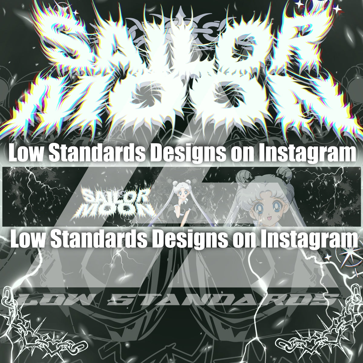 Goth Sailor Guardian Moon Windshield Banner