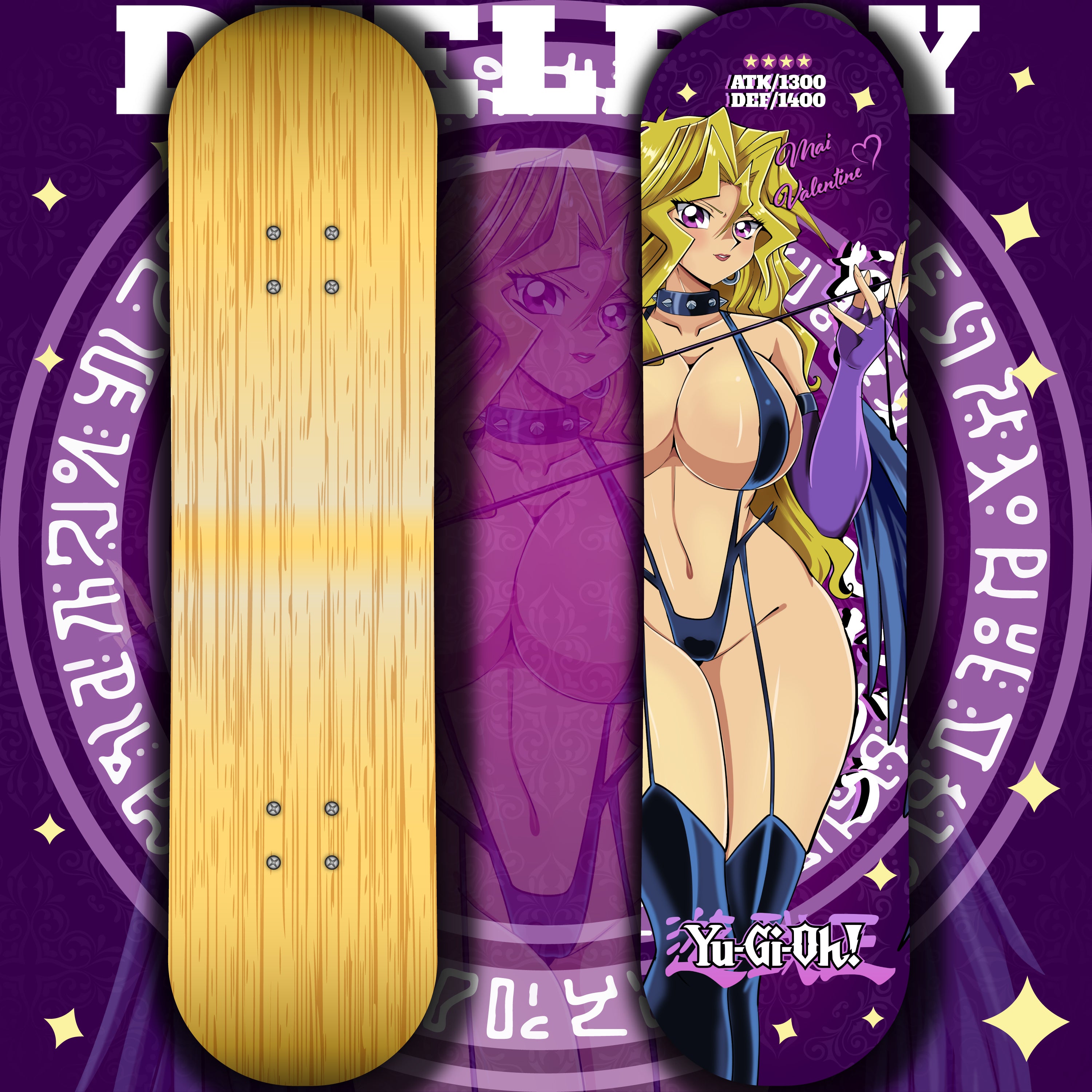 Yu-Gi-Oh! Mai Valentine Skate Deck – Low Standards Designs