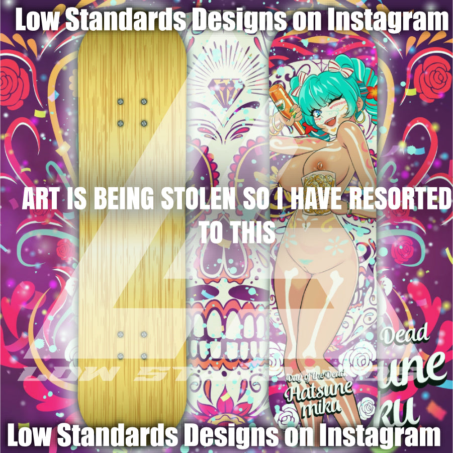 Day of the Dead Hatsune Miku <3 Skate Deck