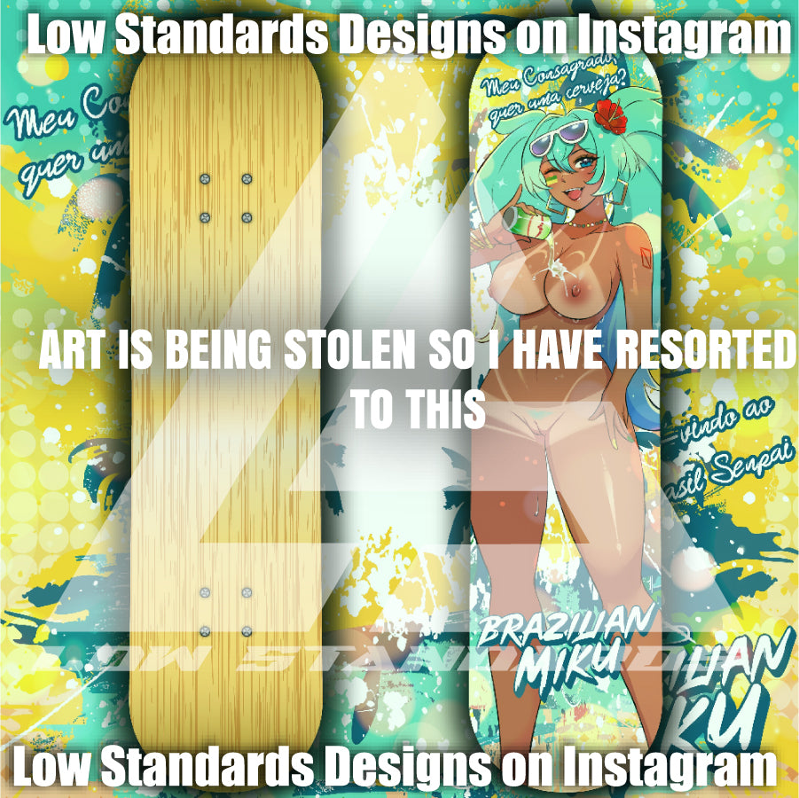 Brazilian Hatsune Miku <3 Skate Deck