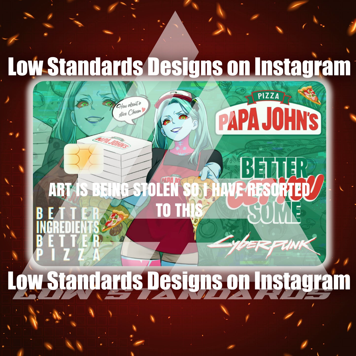 Papa Johns Rebecca Credit Card Skin