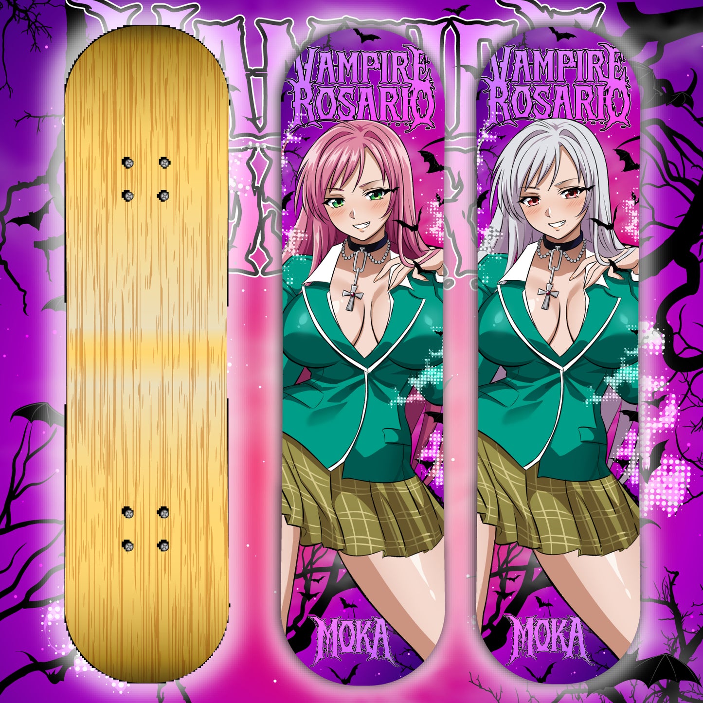 Vampire Rosario Seductive Moka <3 Skate Deck