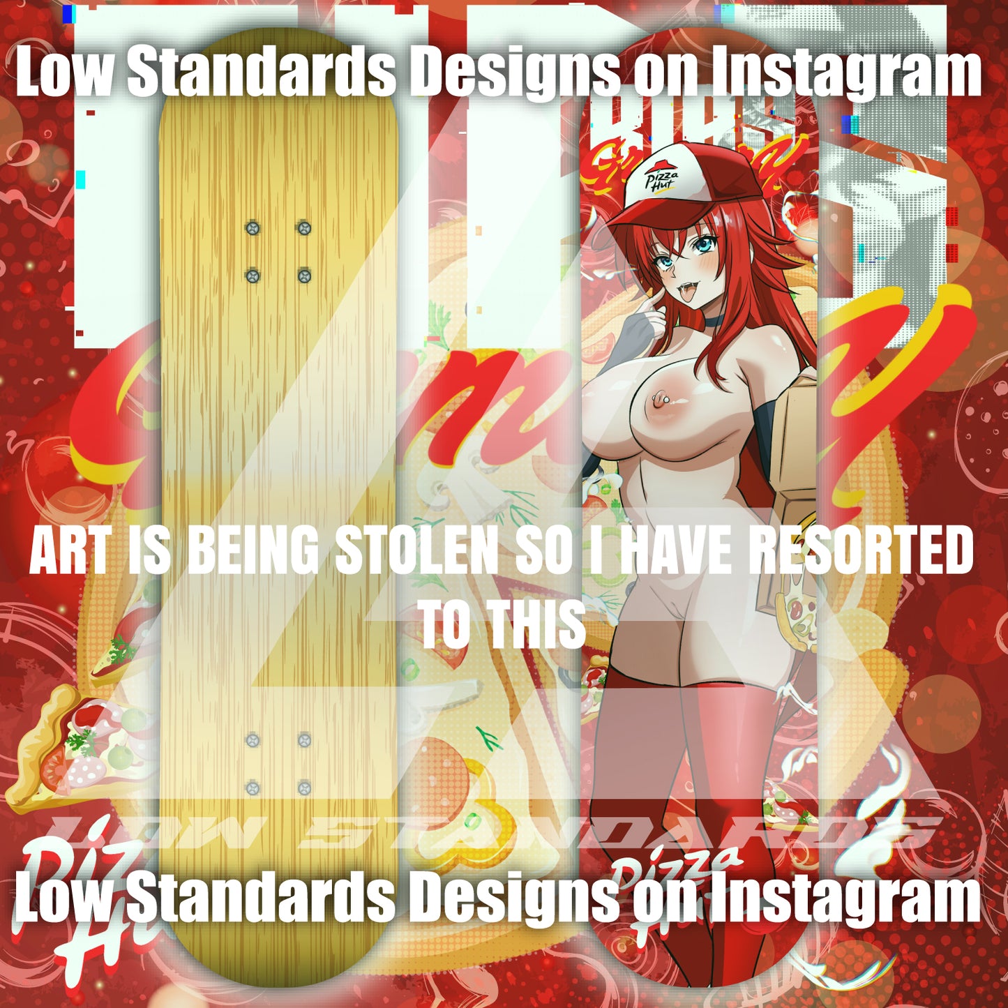 Pizza Hut Rias Gremory Skate Deck