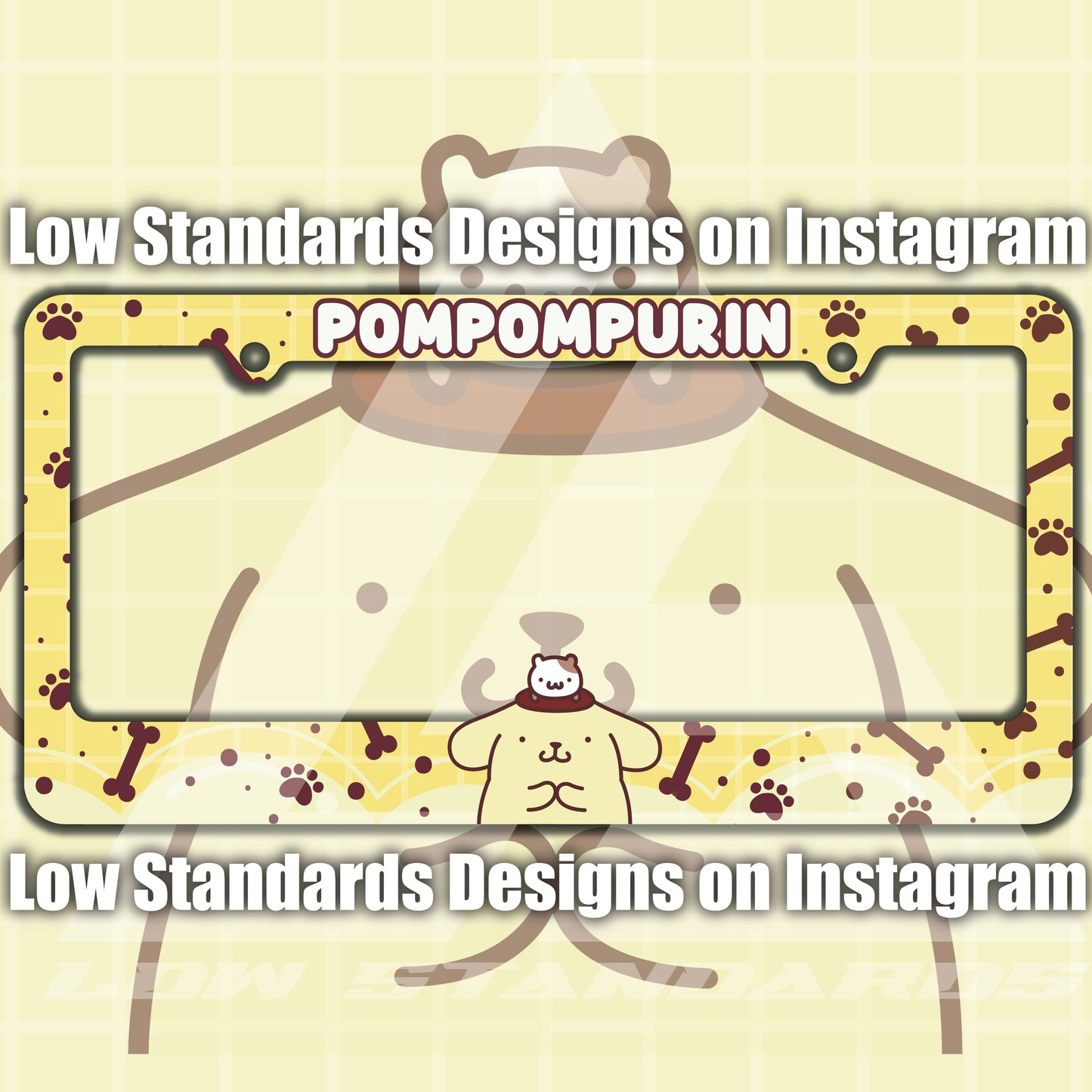 Pom Pom License Plate Frame