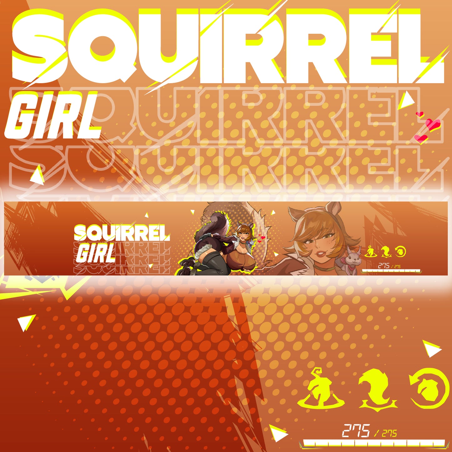Marvel Rivals Squirrel Girl <3 Windshield Banner