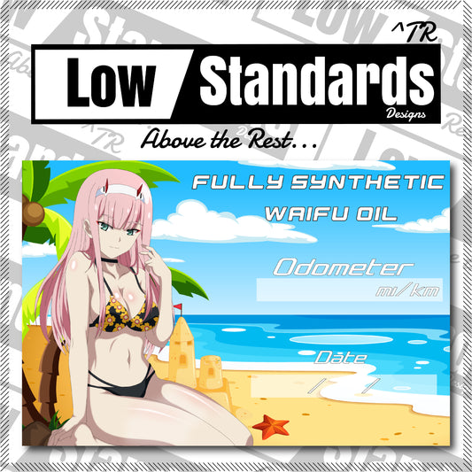 Beach Babe 02 Oil Change Sticker