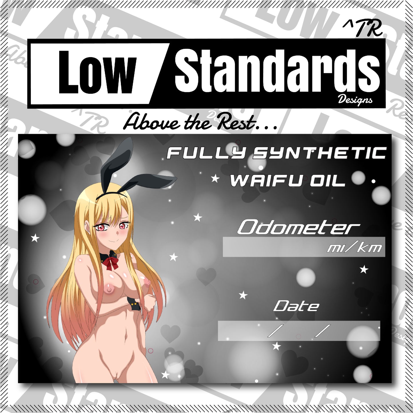 Bunny Suit Marin Oil Change Sticker
