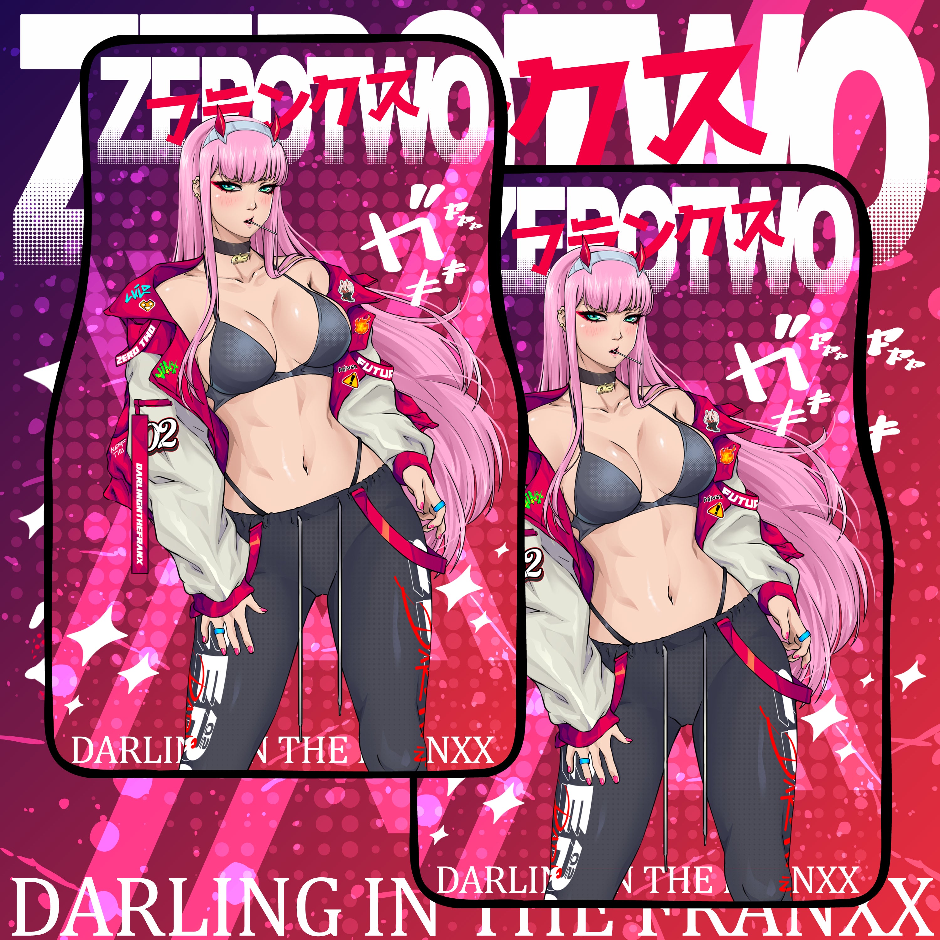 Anime Waifu Car Mats Zero Two