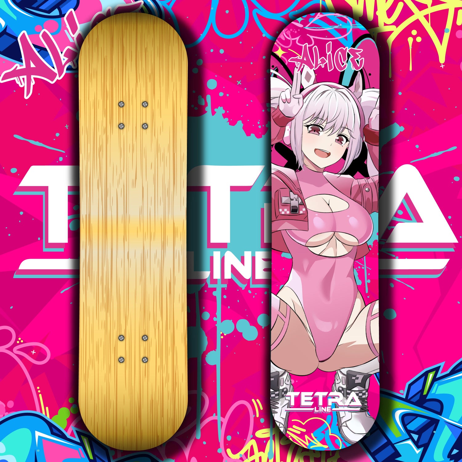 Anime Waifu Skate Deck Alice