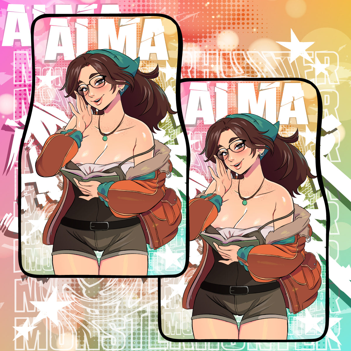 Anime Waifu Car Mats Monster Hunter Alma