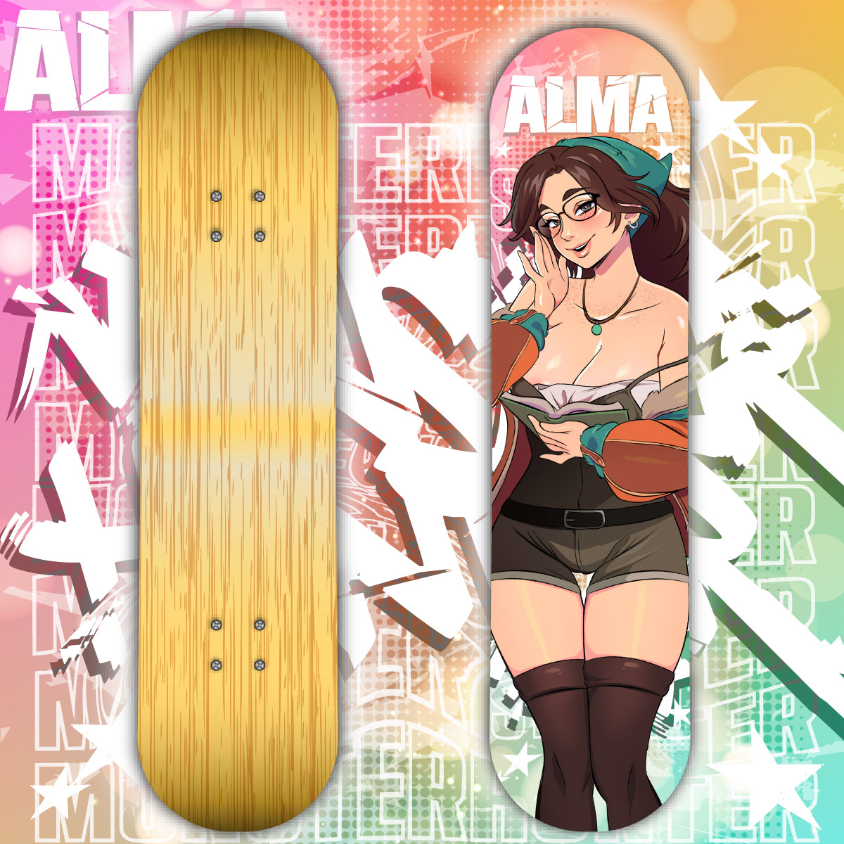 Anime Waifu Skate Deck Monster Hunter Alma