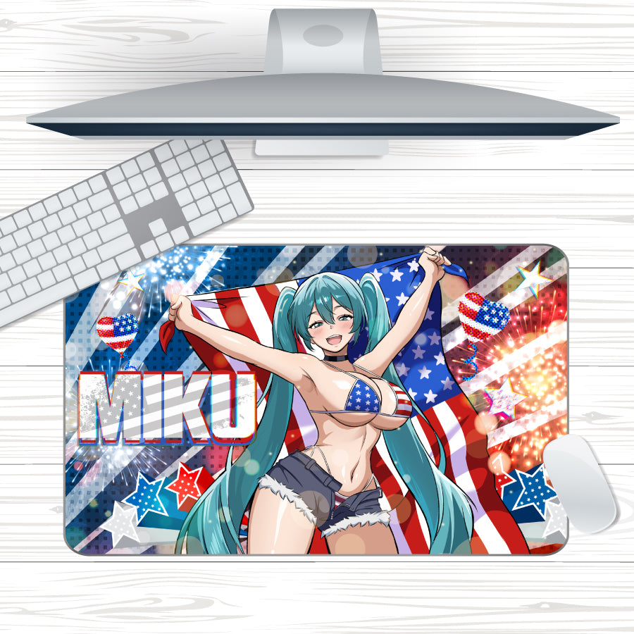 Anime Waifu American Miku Mousepad