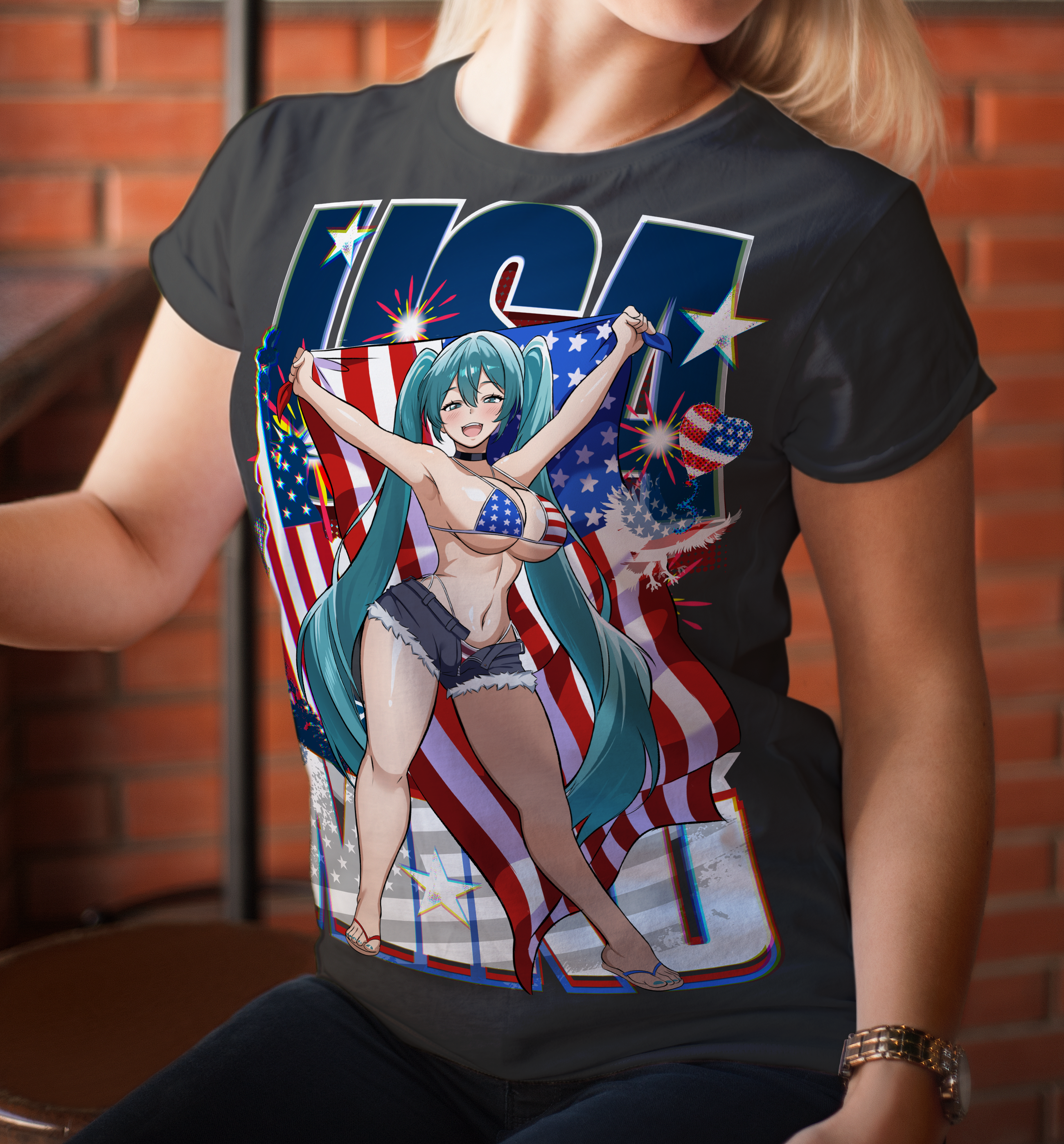 Screen Printed Apparel American Miku