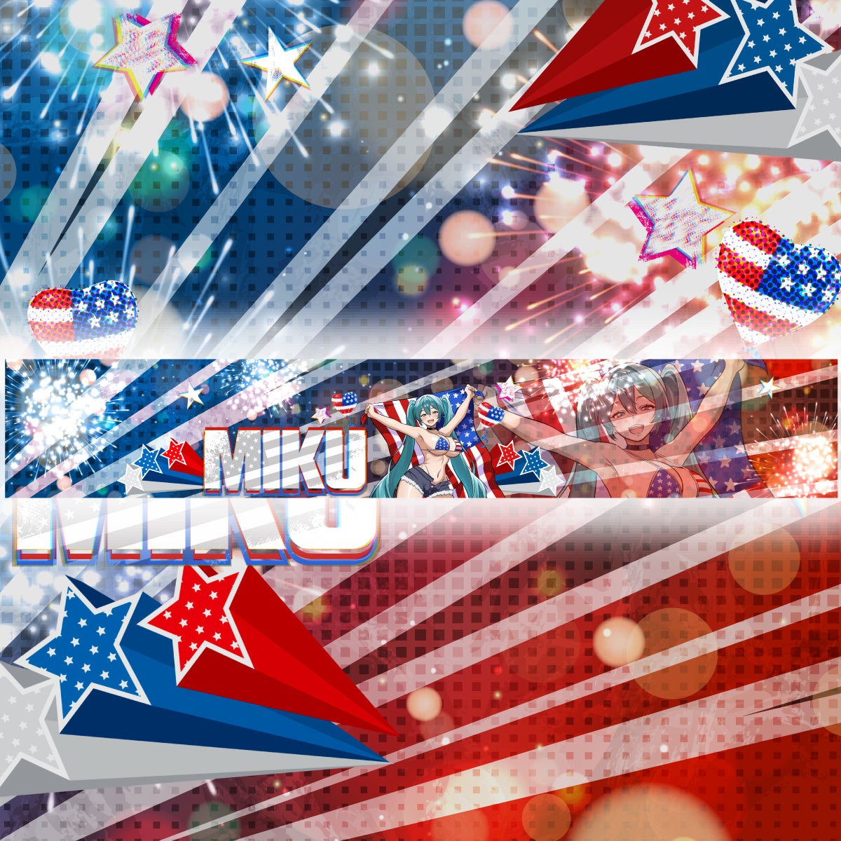 Vehicle Windshield Banner American Hatsune Miku