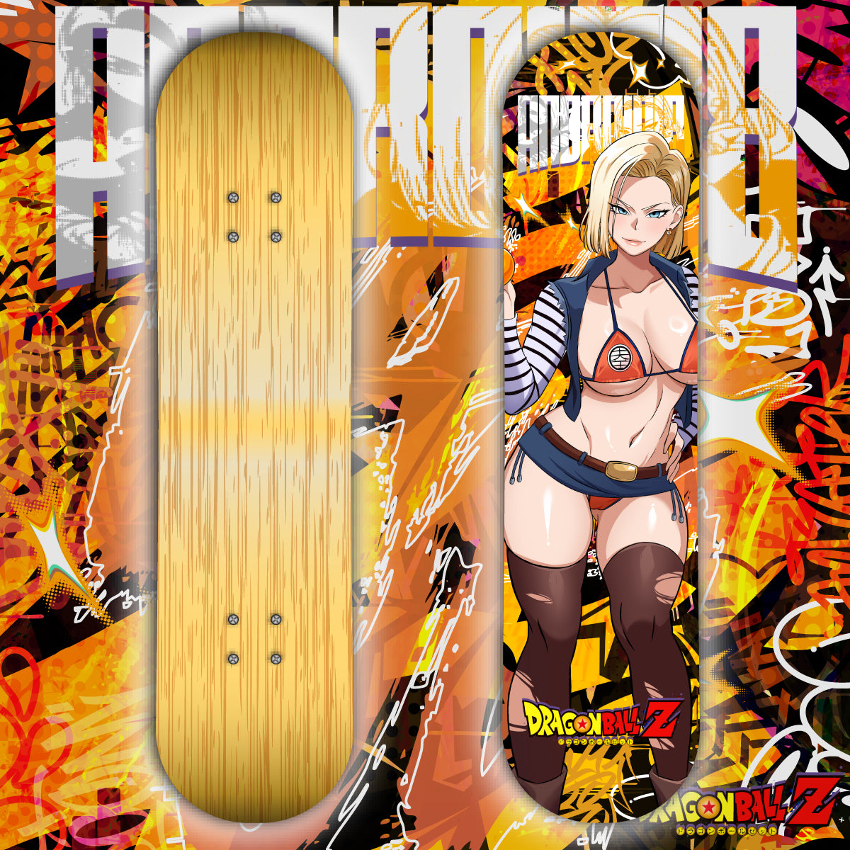 Anime Waifu Skate Deck Android 18
