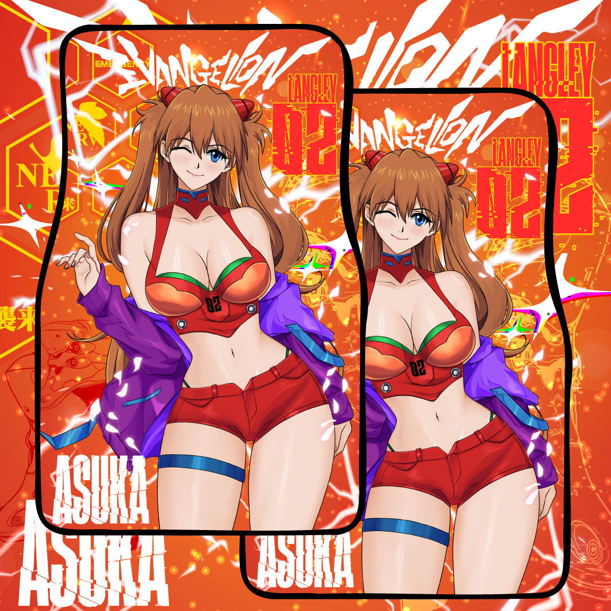 Anime Waifu Car Mats Asuka