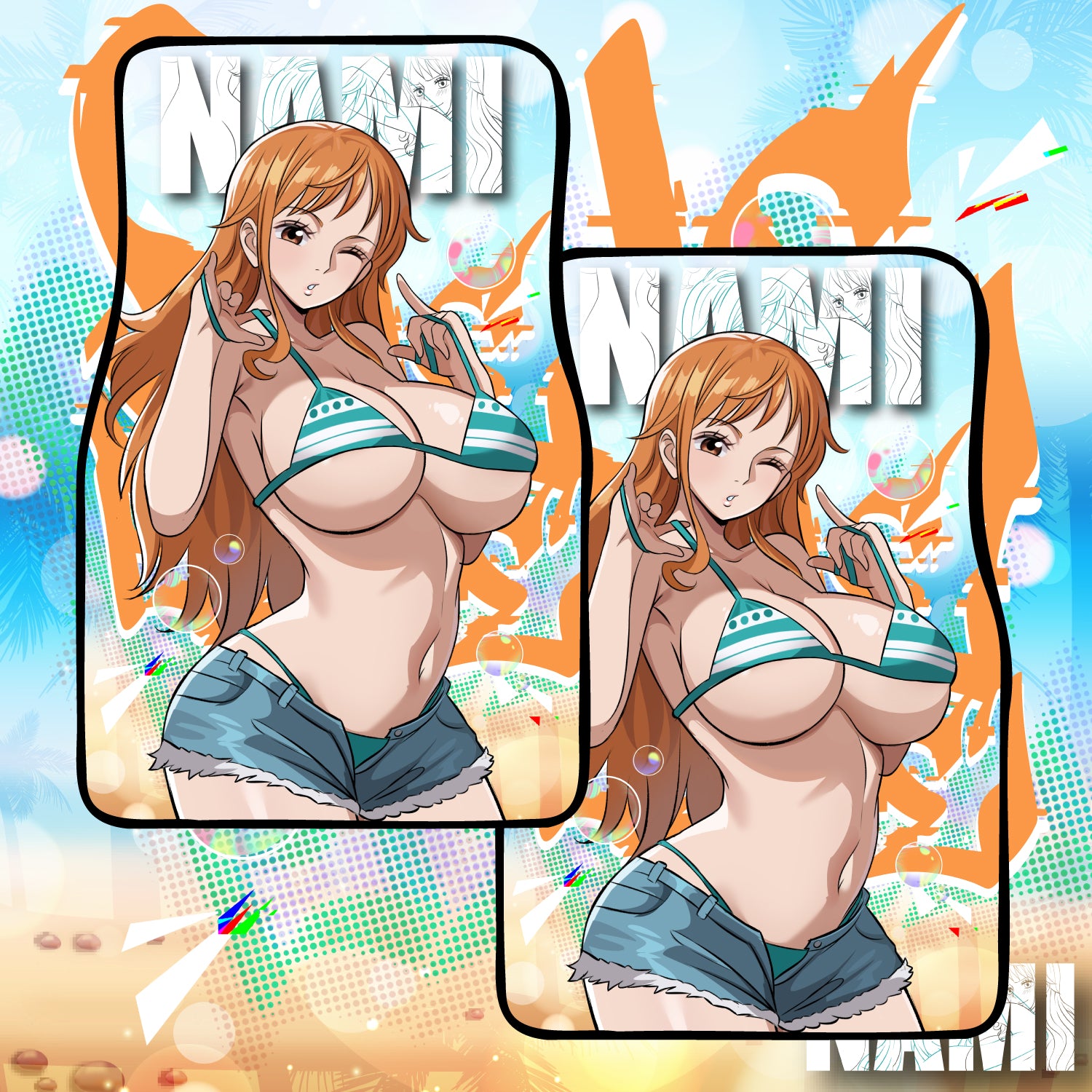 Anime Waifu Car Mats Nami