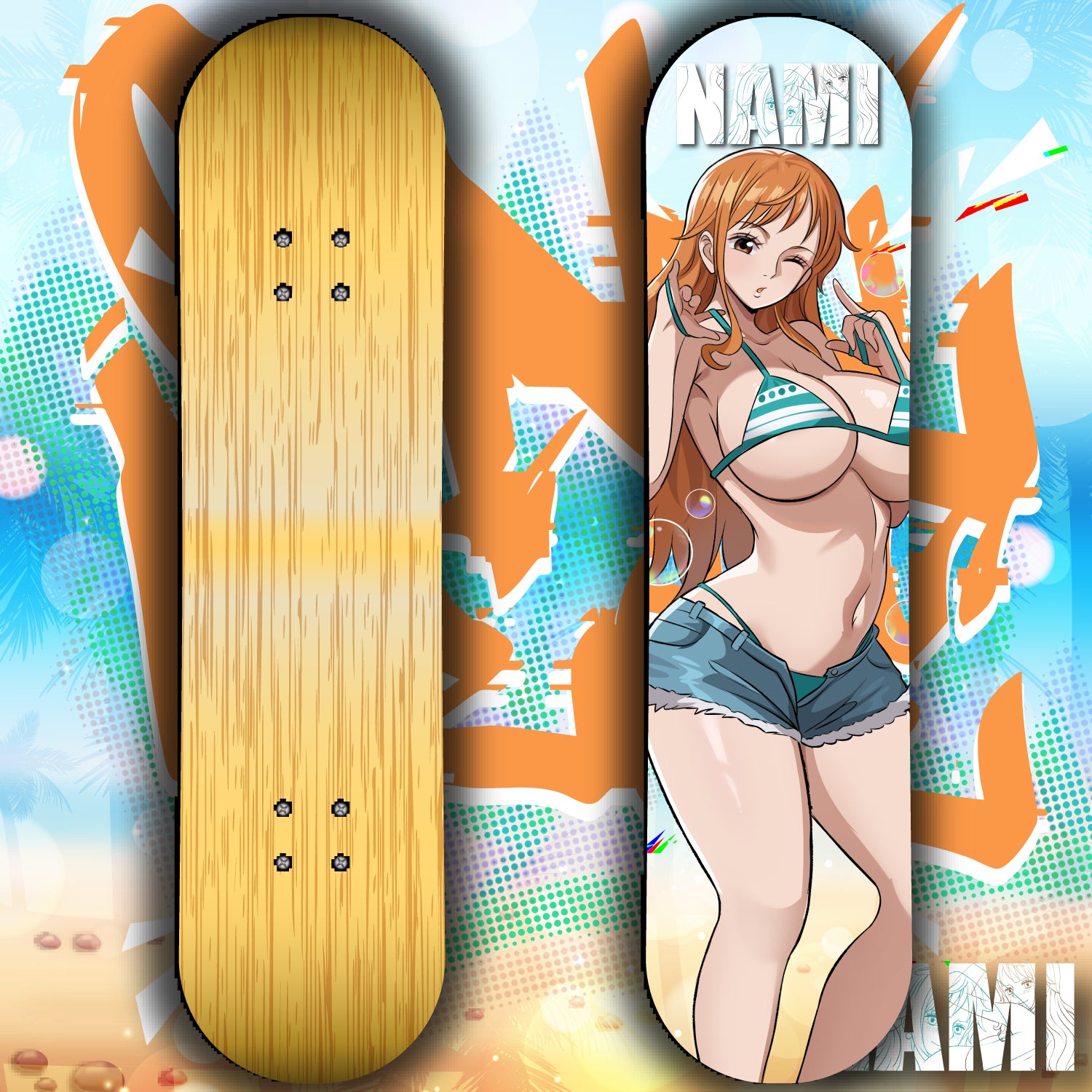 Anime Waifu Skate Deck Nami