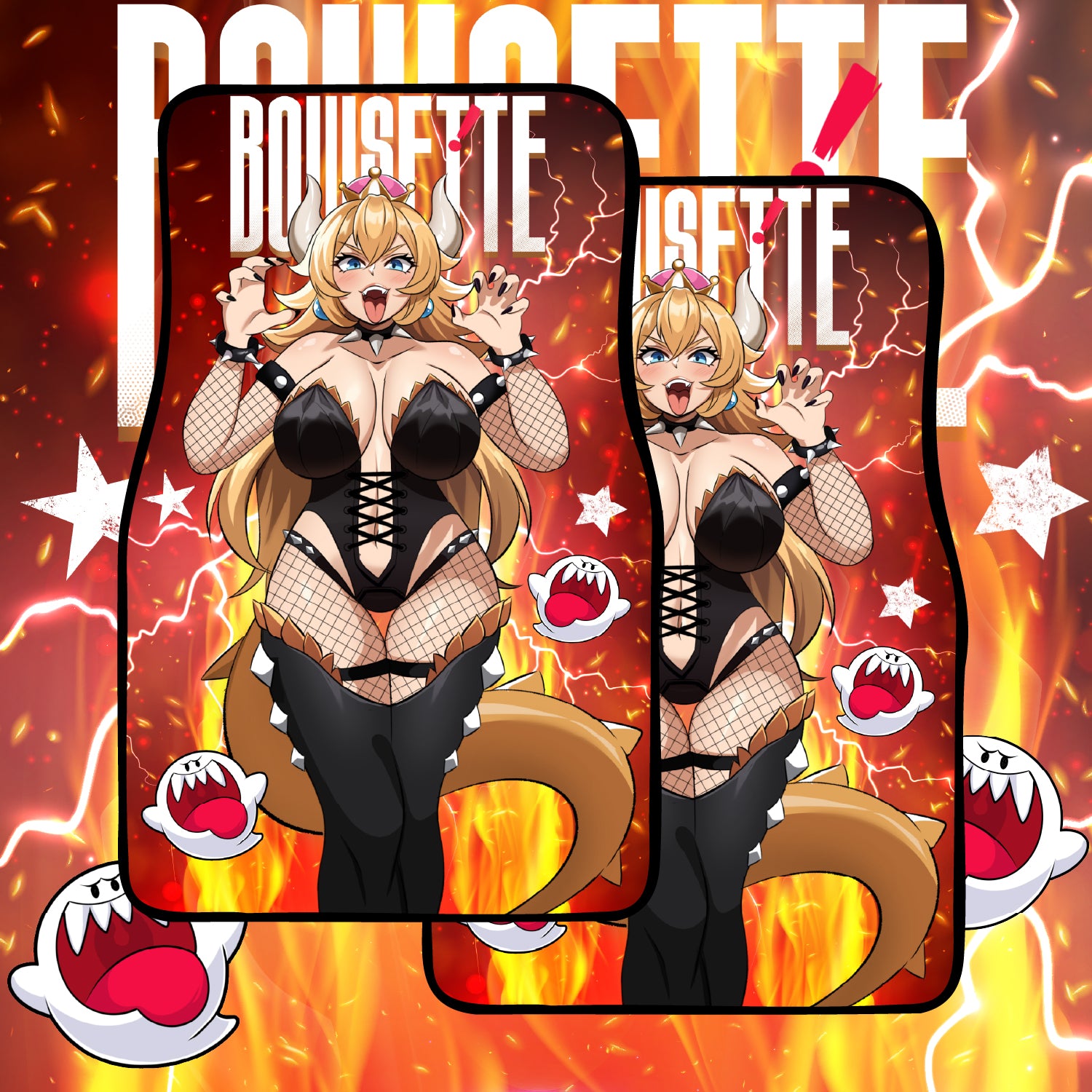 Anime Waifu Car Mats Bowsette