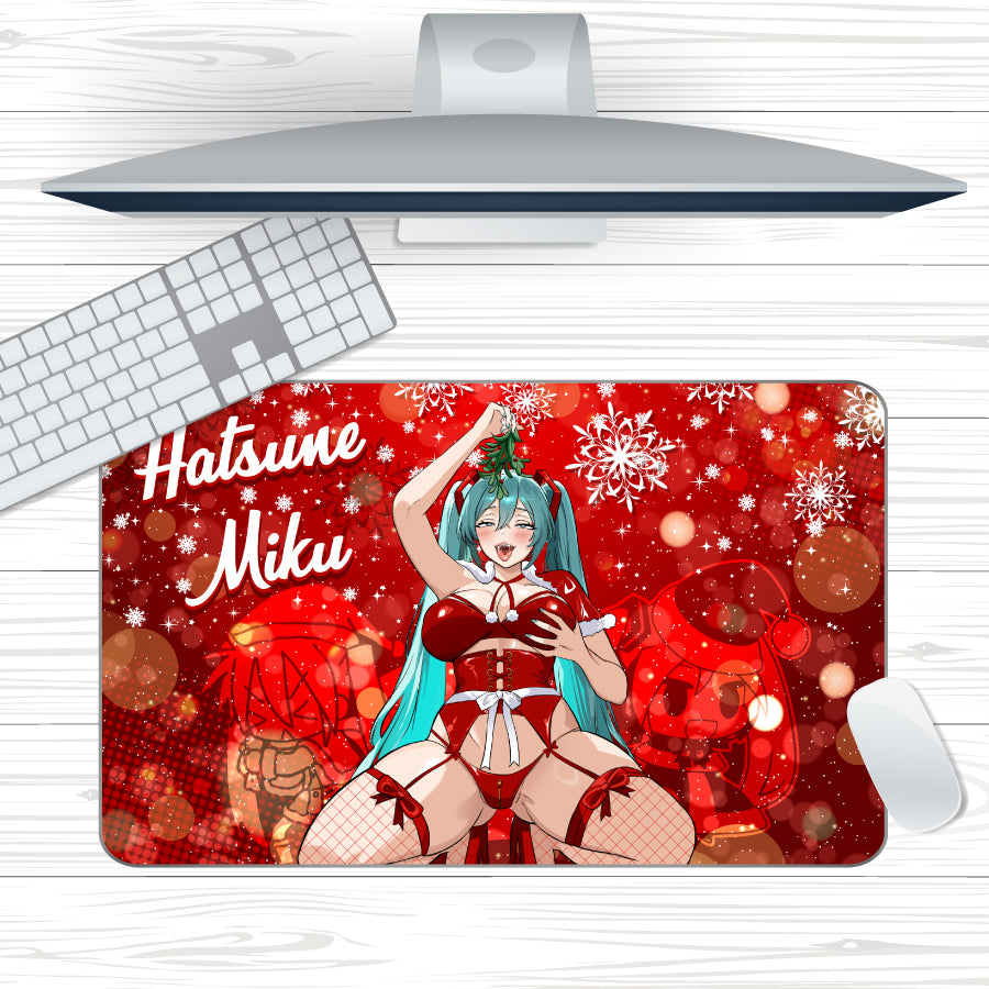 Anime Waifu Christmas Miku Mousepad