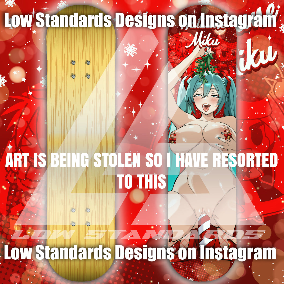 Christmas Miku <3 Skate Deck