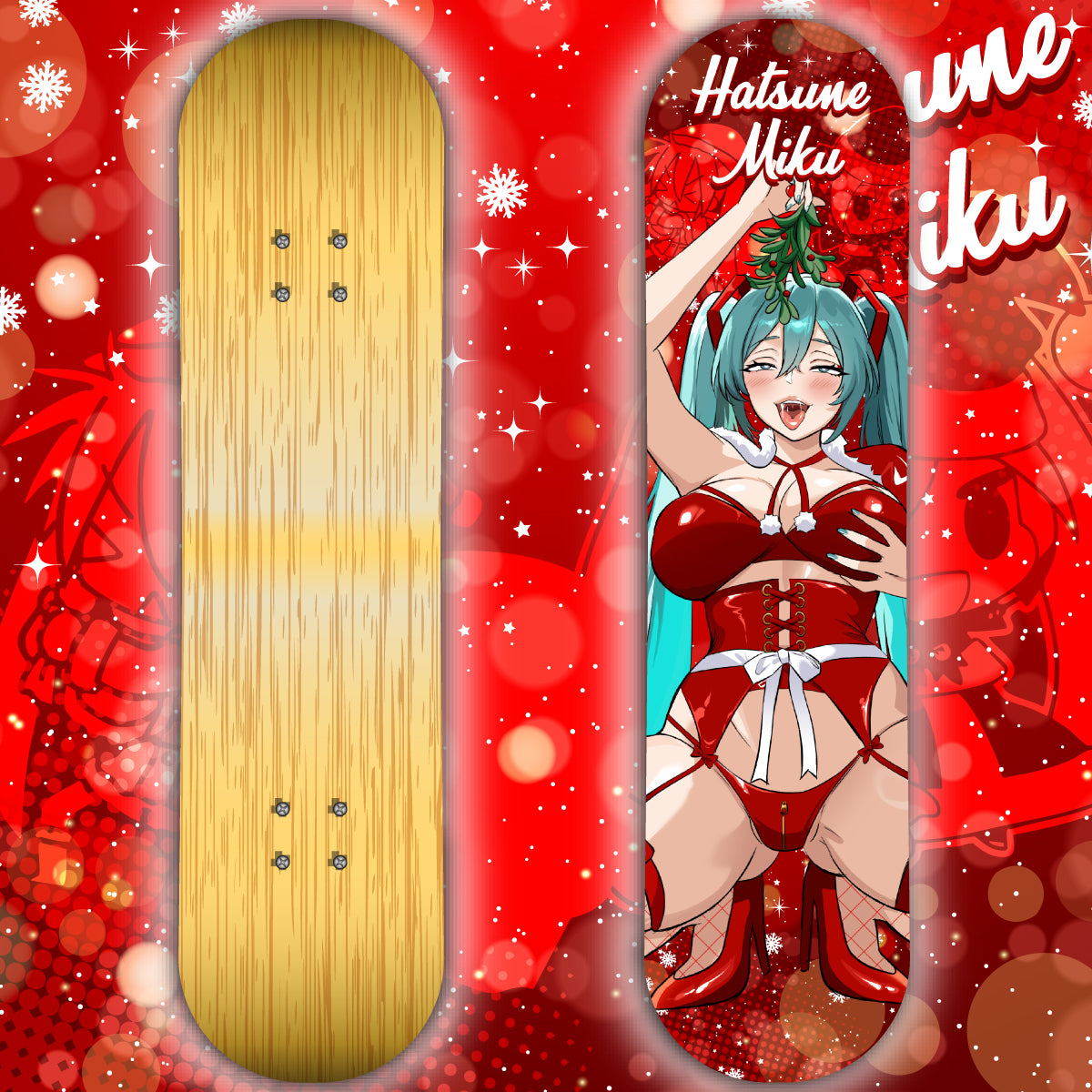 Anime Waifu Skate Deck Christmas Hatsune Miku