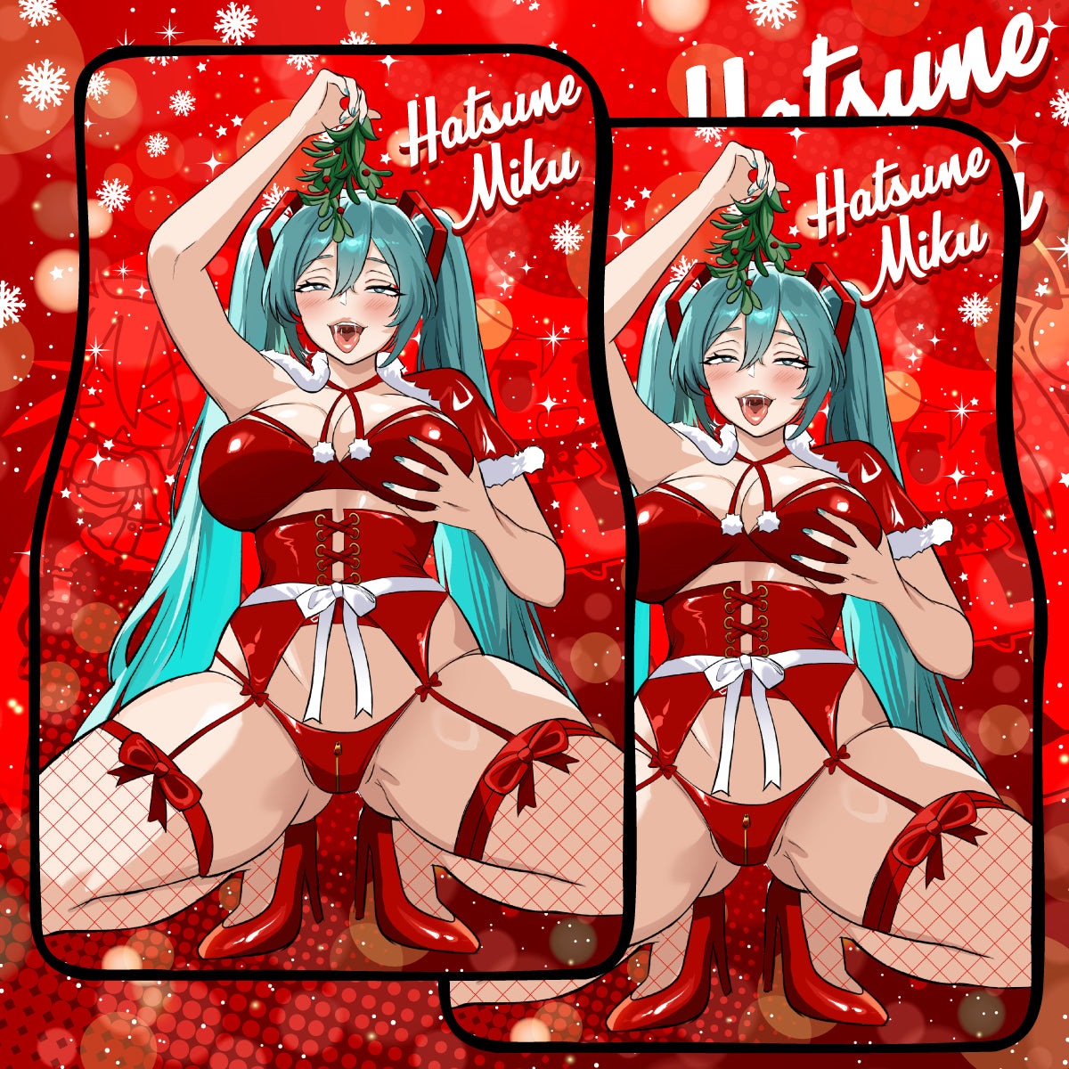 Anime Waifu Car Mats Christmas Hatsune Miku