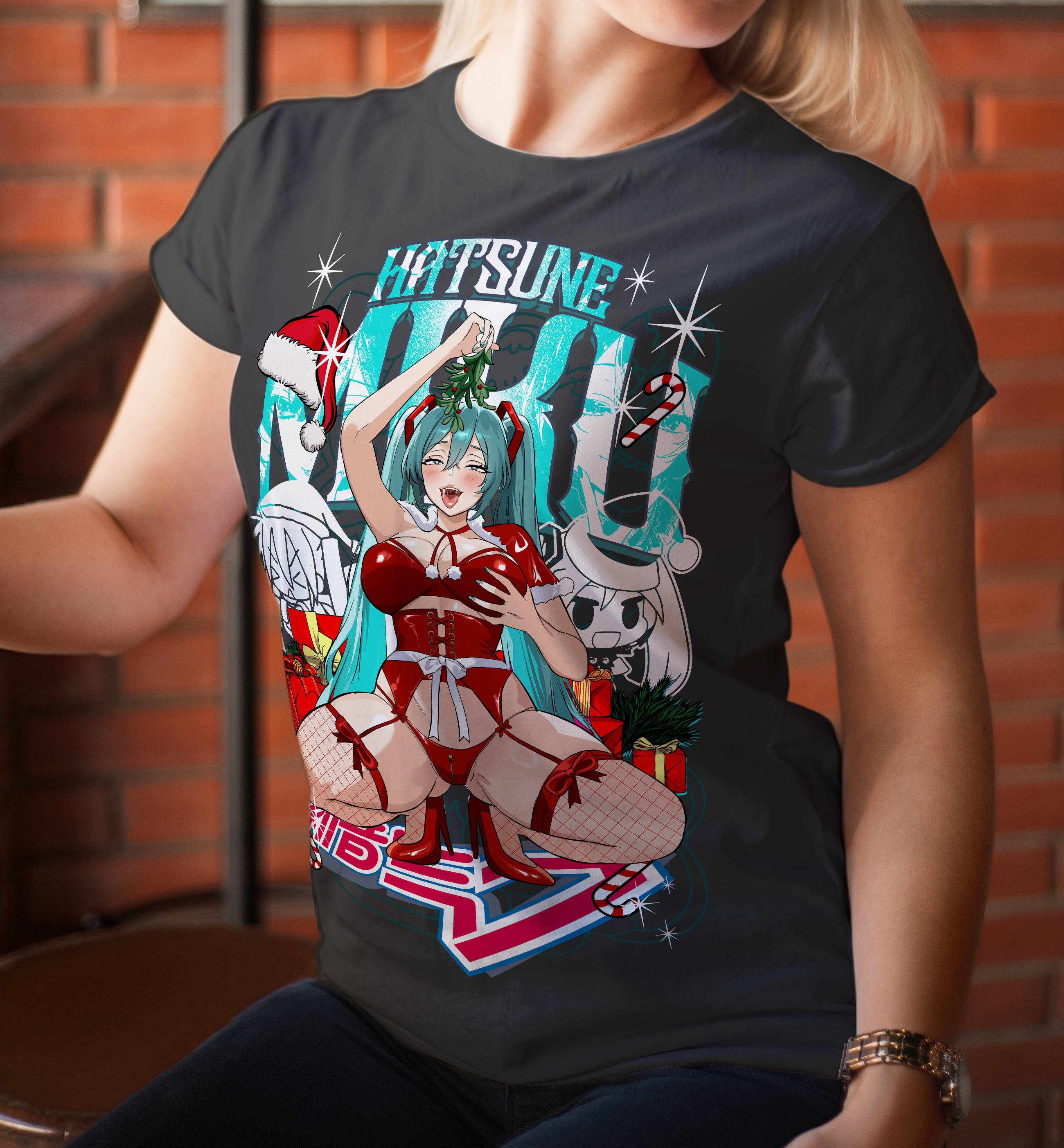 Screen Printed Apparel Christmas Miku
