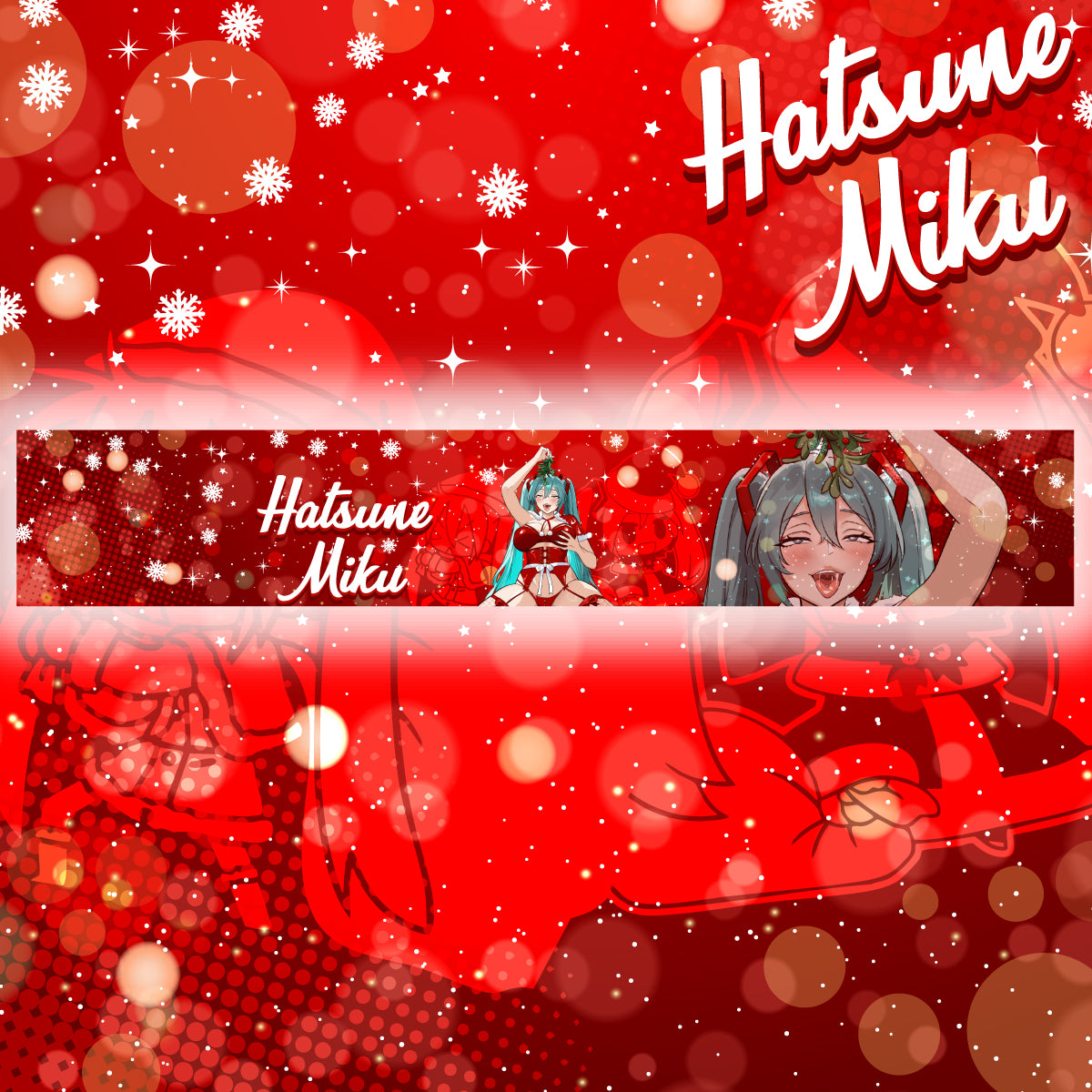 Vehicle Windshield Banner Christmas Hatsune Miku