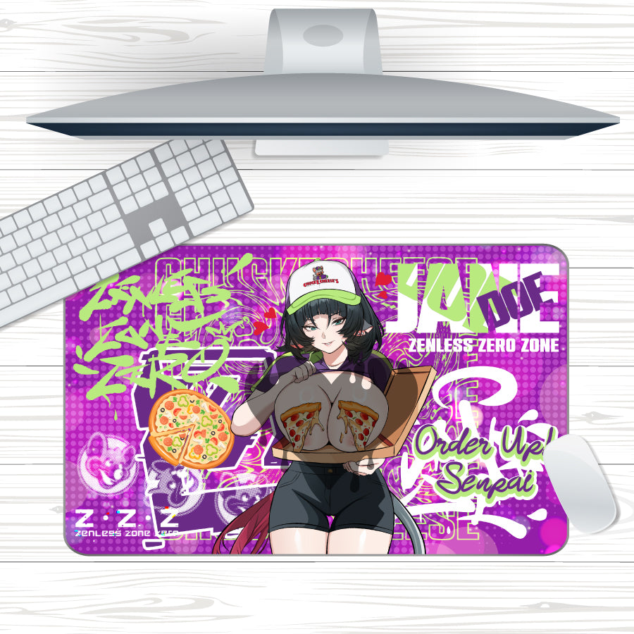 Anime Waifu Pizza Jane Doe Mousepad