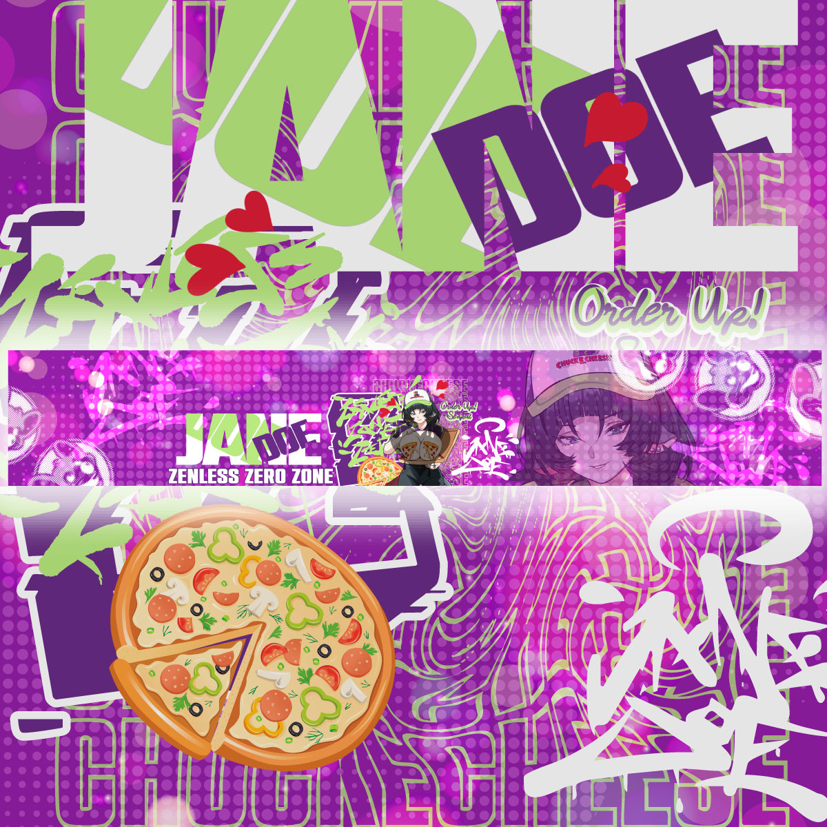 Vehicle Windshield Banner Pizza Jane Doe