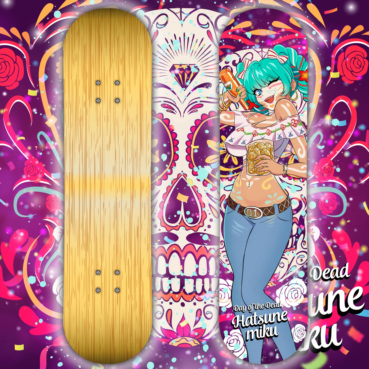 Anime Waifu Skate Deck Mexican Hatsune Miku