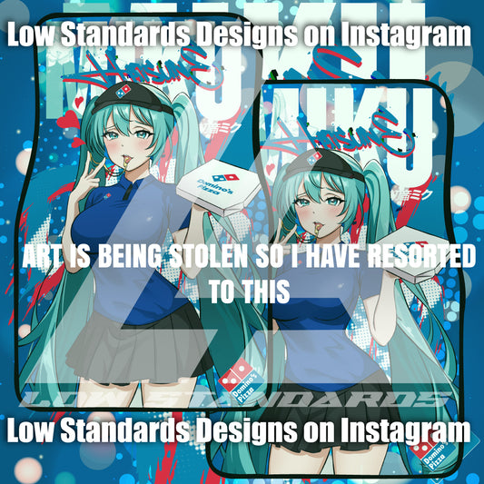 Dominos Pizza Girl Hatsune Miku Car Mats