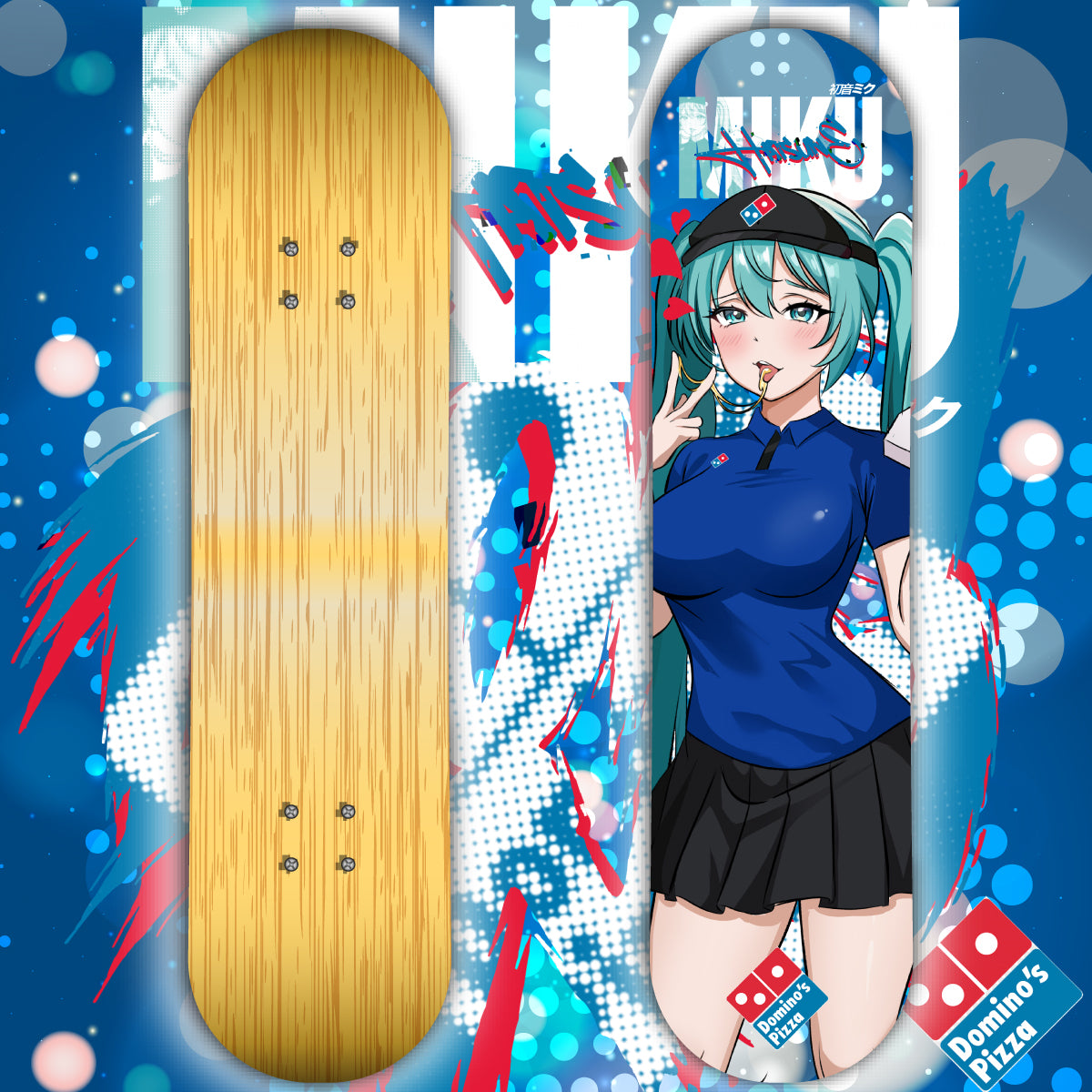 Anime Waifu Skate Deck Pizza Hatsune Miku